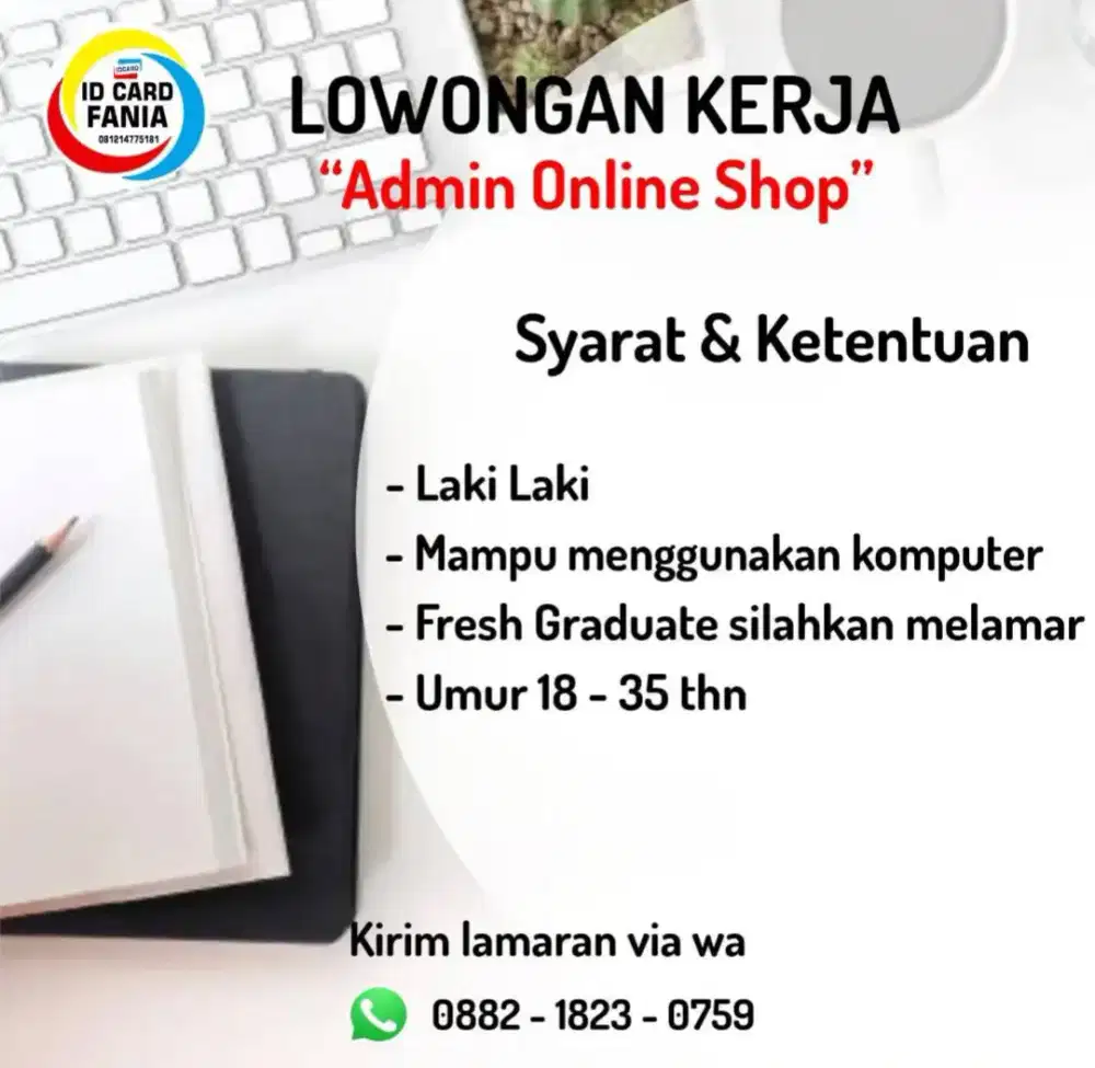 LOWONGAN KERJA ADMIN OLSHOP