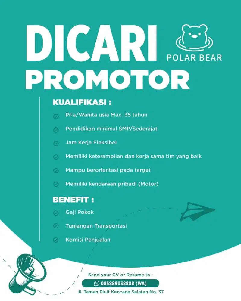 DICARI PROMOTOR TIDAK BERPENGALAMAN/FRELANCE JUGA BISA