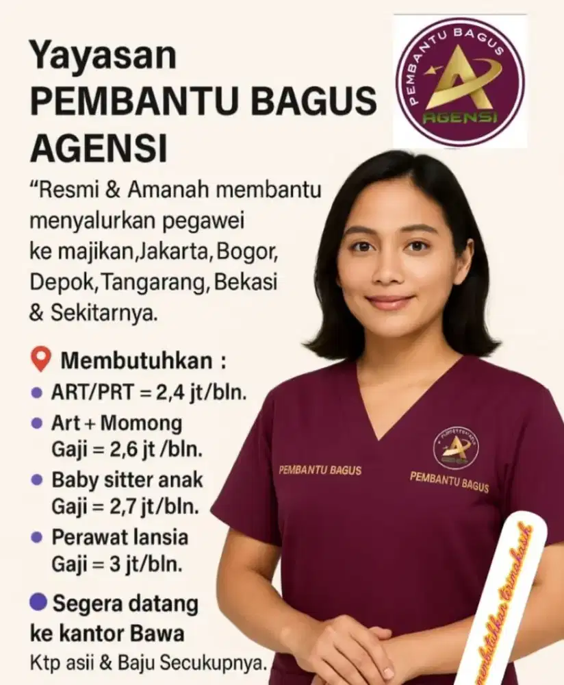 Dibutuhkan lowongan pekerjaan jdi ART