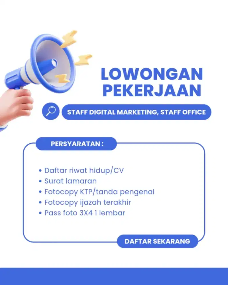Di butuhkan segera