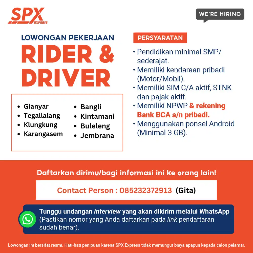 Lowongan Kerja Shopee Express Bali