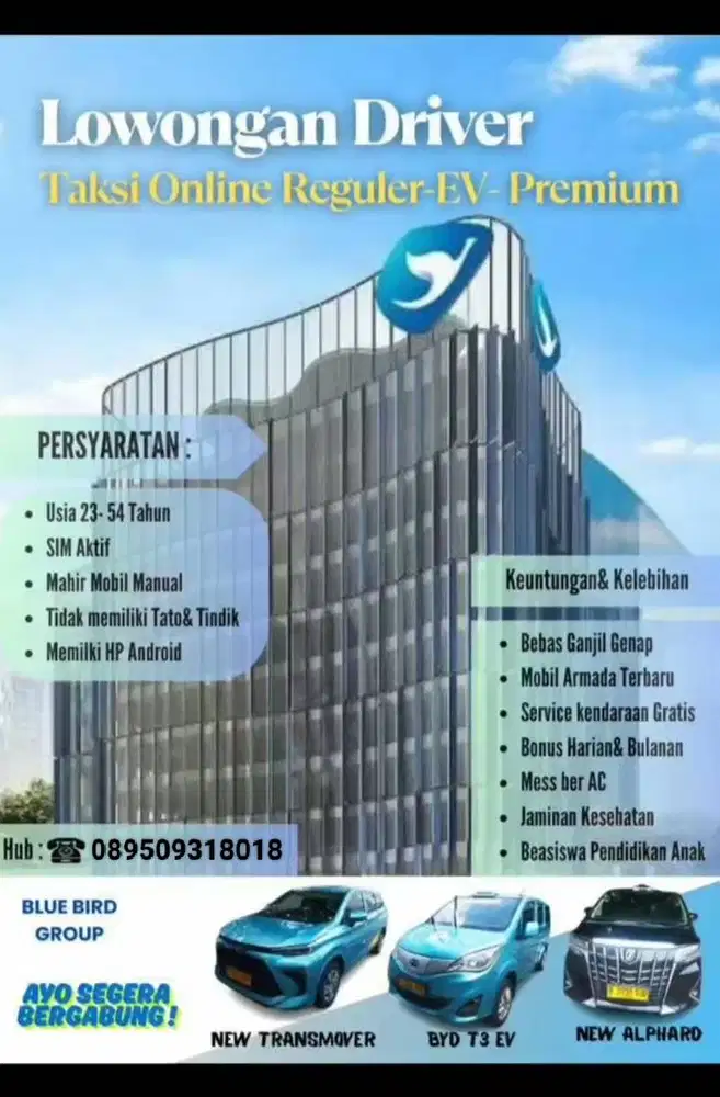 DIBUTUHKAN SEGERA DRIVER KUOTA TERBATAS