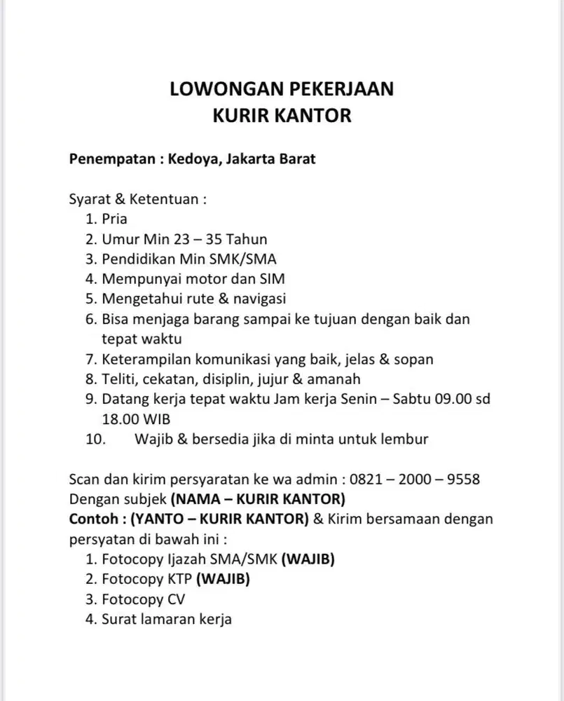 Kurir barang kantor