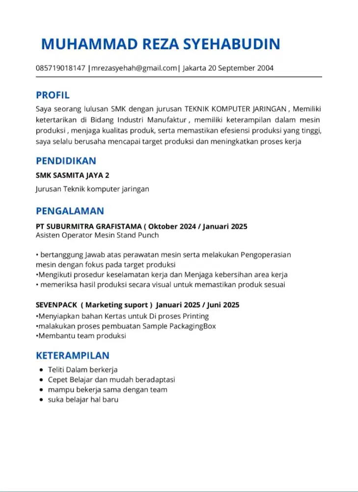 nyari lowongan kerja pengalaman di percetakan