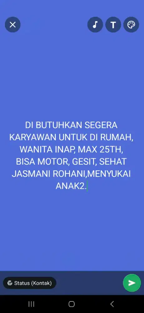 LOWONGAN KERJA WANITA