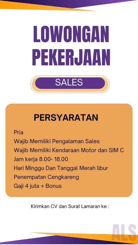 Sales Motoris Barang Packing (Bubble, Thermal Paper, Lakban dll)