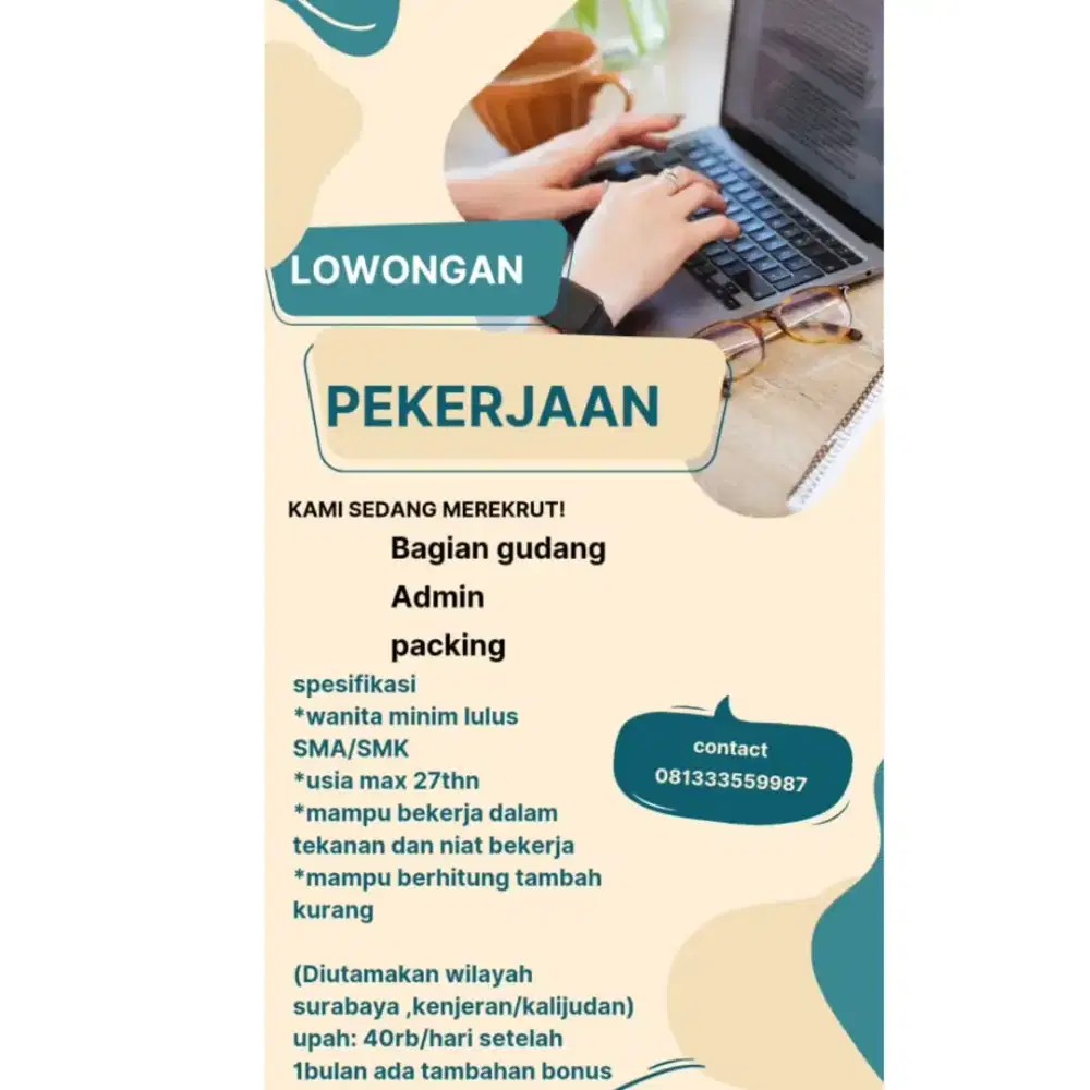 DIbutuhkan karyawati minim lulus sma