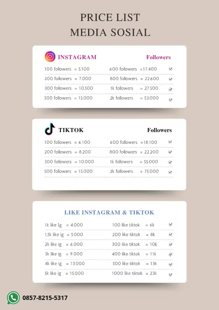 Jasa Tambah Followers Like IG dan TikTok – Aman & Cepat