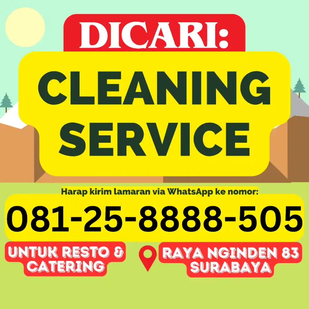 CLEANING SERVICE DICARI BUAT RESTORAN DI SURABAYA TIMUR