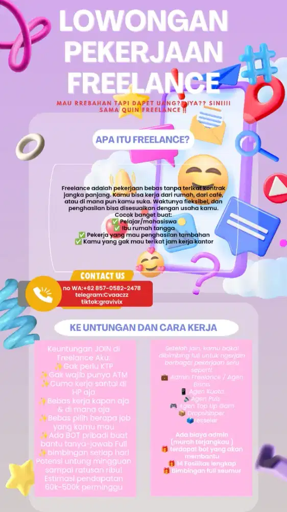 ‼️LOWONGAN KERJA FREELANCE‼️
