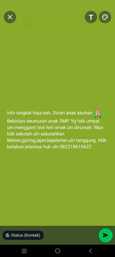 Dicari serius hubungi uln