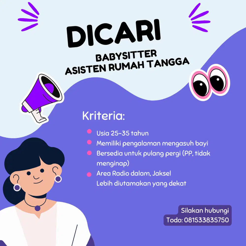 Lowongan Babysitter daerah Kebayoran Baru
