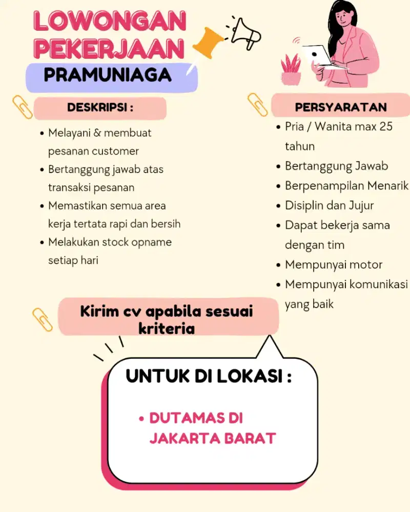 LOWONGAN KERJA DI DUTAMAS