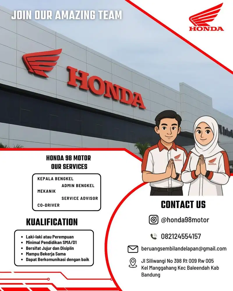 DIBUTUHKAN SEGERA KEPALA BENGKEL,ADMIN BENGKEL,SA,CO DRIVER