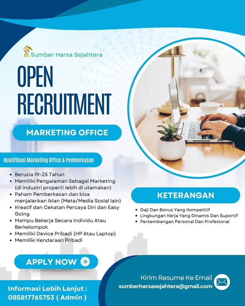 DIBUTUHKAN SEGERA MARKETING PERUMAHAN BERPENGALAMAN