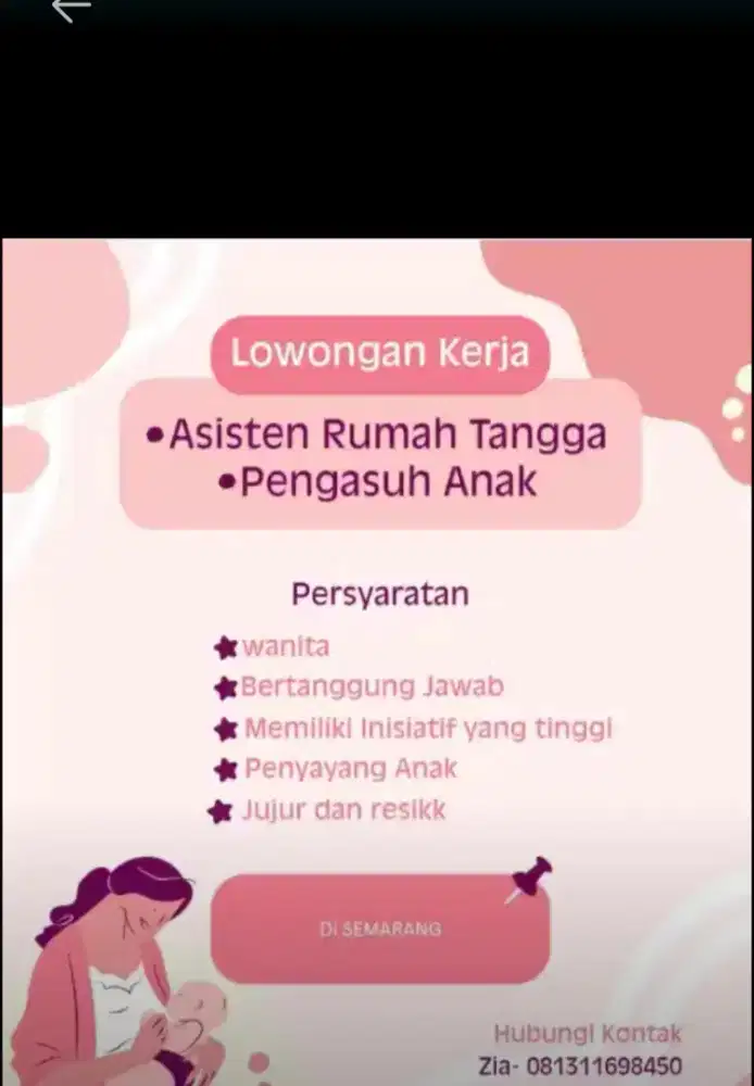 lowongan Pengasuh anak / Art
