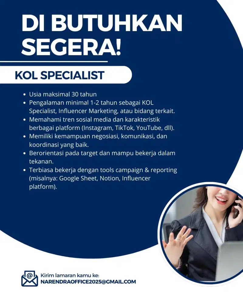 DIBUTUHKAN SEGERA