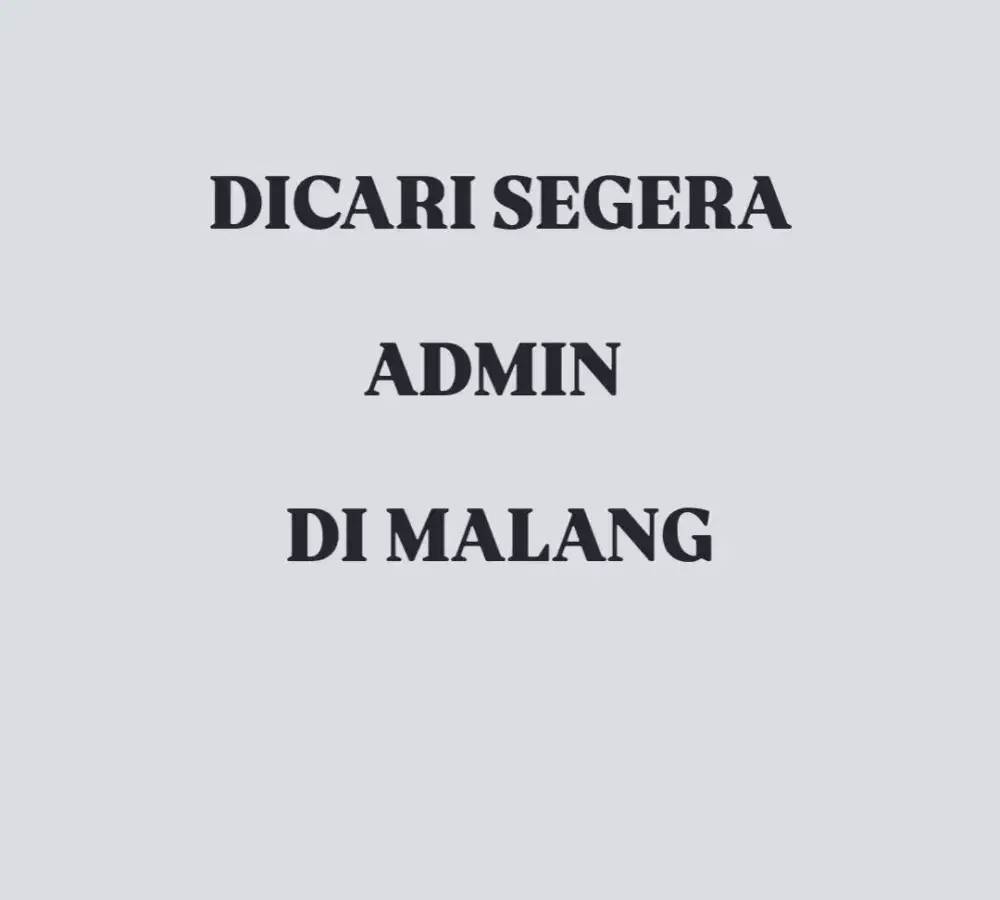 DICARI SEGERA ADMIN