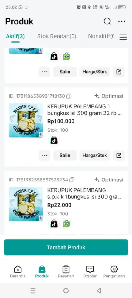 Bungkus krupuk perhari 10 ball