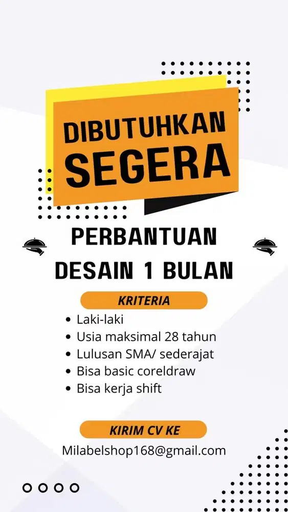 DIBUTUHKAN SEGERA PERBANTUAN DESAIN STICKER