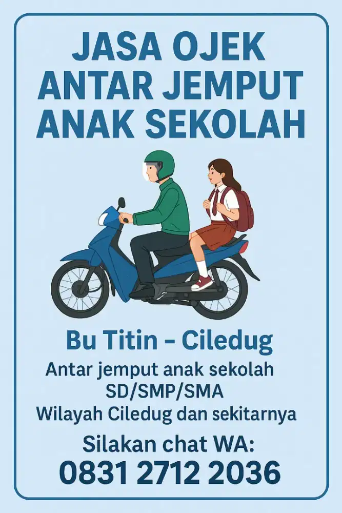 Jasa ojek antar jemput anak sekolah, karyawan kantor dll