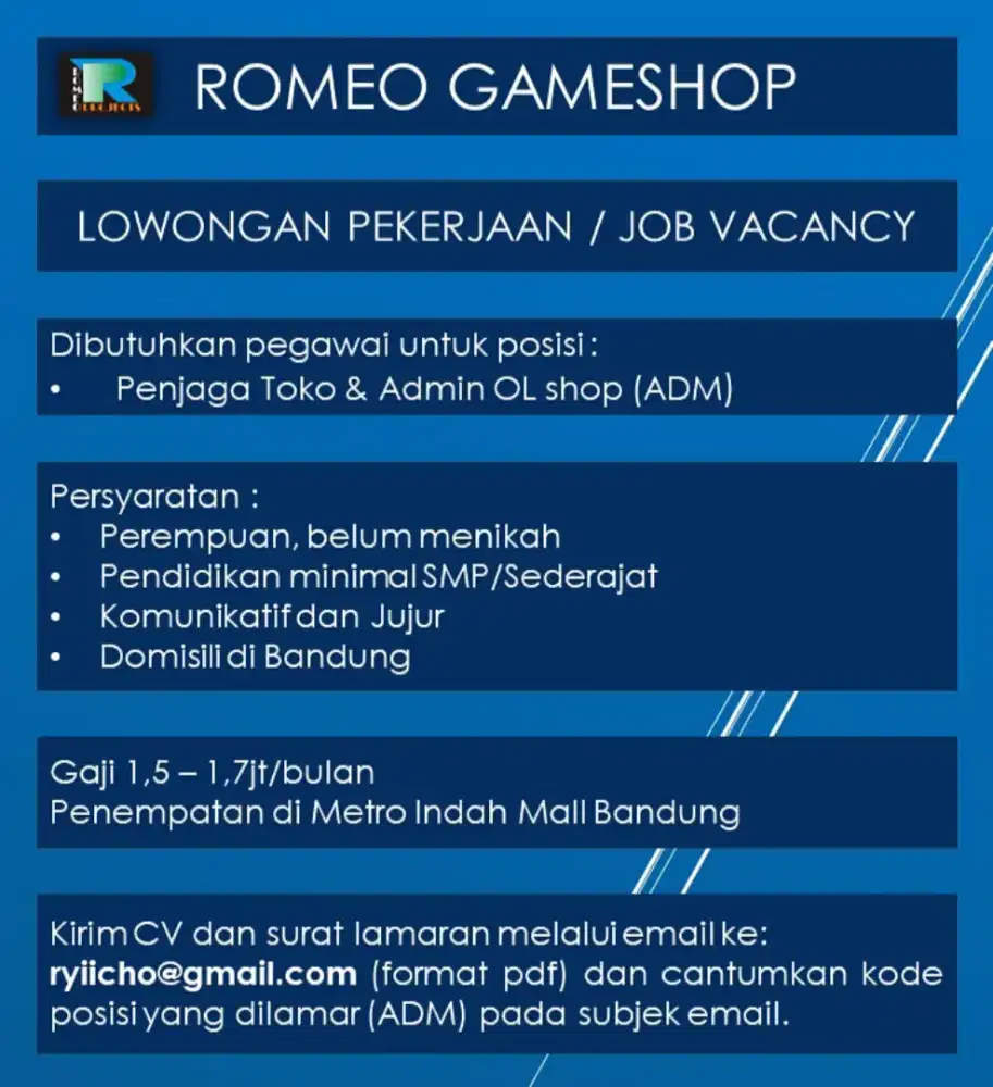 Lowongan Kerja Penjaga Toko