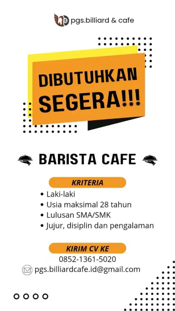 Di butuhkan barista
