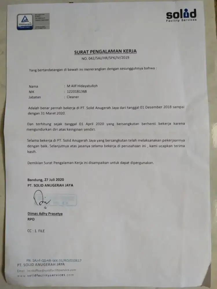 Cari pekerjaan OB dan kurir