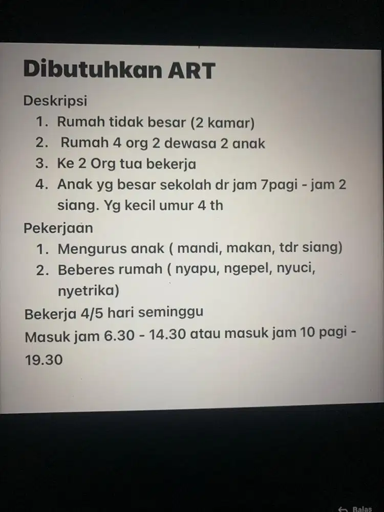 Di BUTUHKAN ART