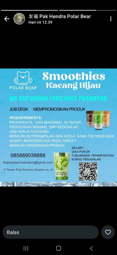 Smoothies sari kacang hijau