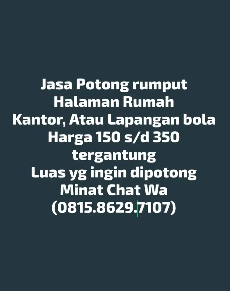 Jasa potong rumput dan perapihan