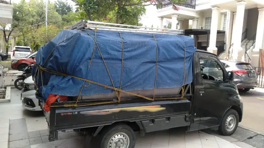 Jasa pindahan rumah kontrakan menggunakan pickup losbak