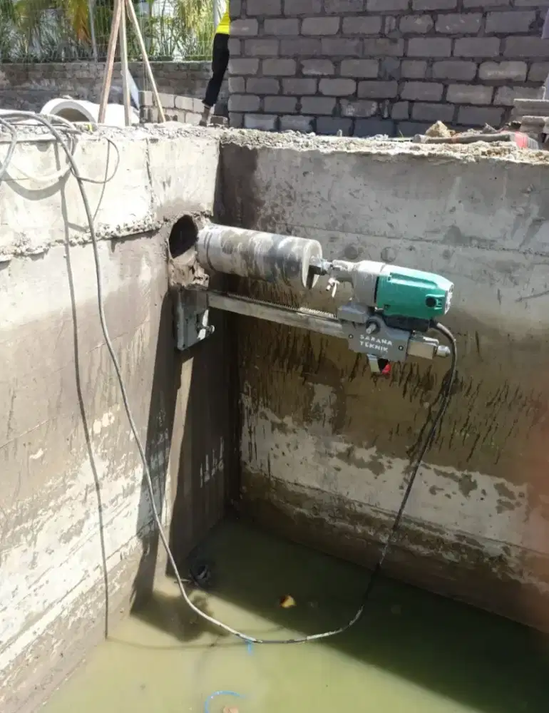 jasa coring beton, lubang beton, coring dinding,  lubang jalur pipa