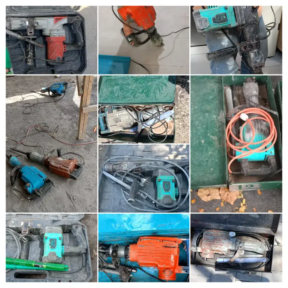 rental jack hammer/dril bongkar beton. Coring beton, cutting beton/asp