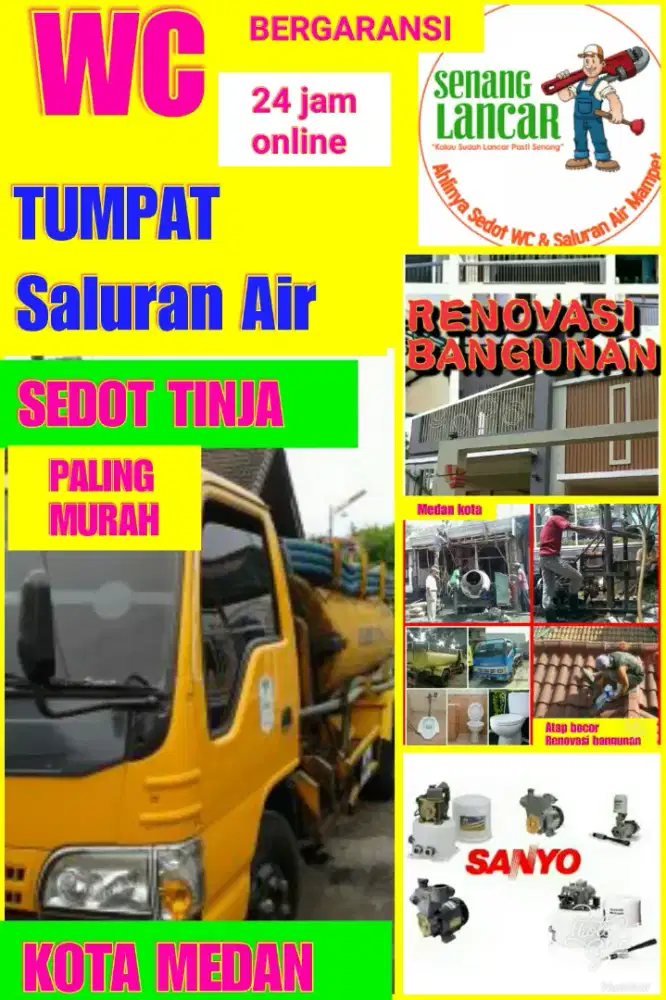 JASA TUKANG SEDOT/Sedot WC TUMPAT SALURAN AIR /BCOR ATAP BANGUNAN,KRAN